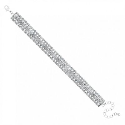 Diamante crystal double row zig zag bracelet